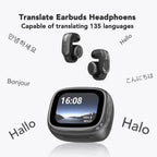 Auriculares inalámbricos de oído abierto con traducción en tiempo real. Traducción de 135 idiomas. Para viajes y oficina. Otoño de 2026.
