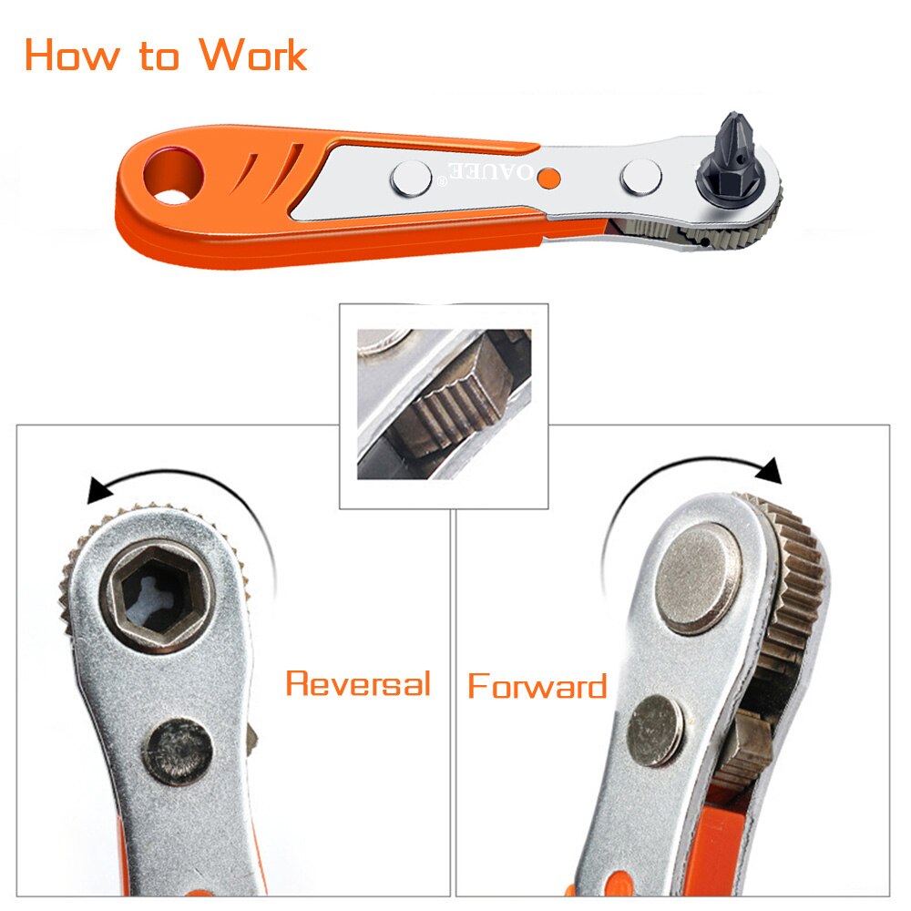 Mini llave de carraca hexagonal de ajuste rápido