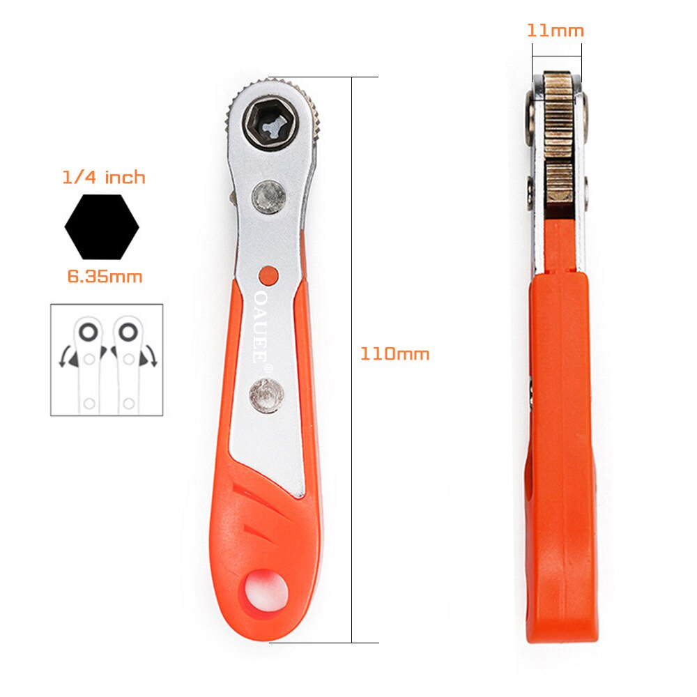 Mini llave de carraca hexagonal de ajuste rápido