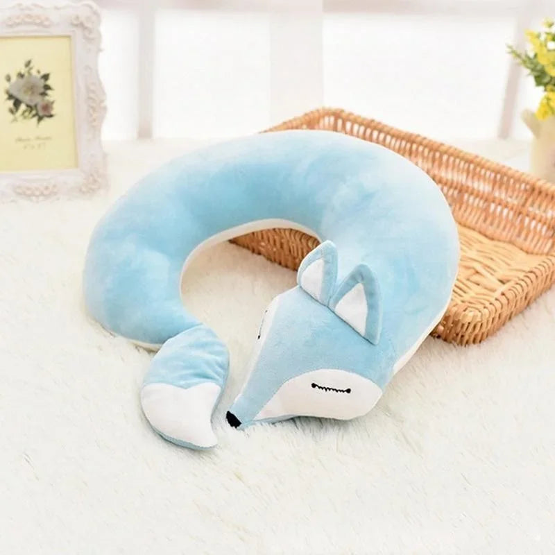 Almohada cervical cómoda para viajes | Diseño de zorro juguetón
