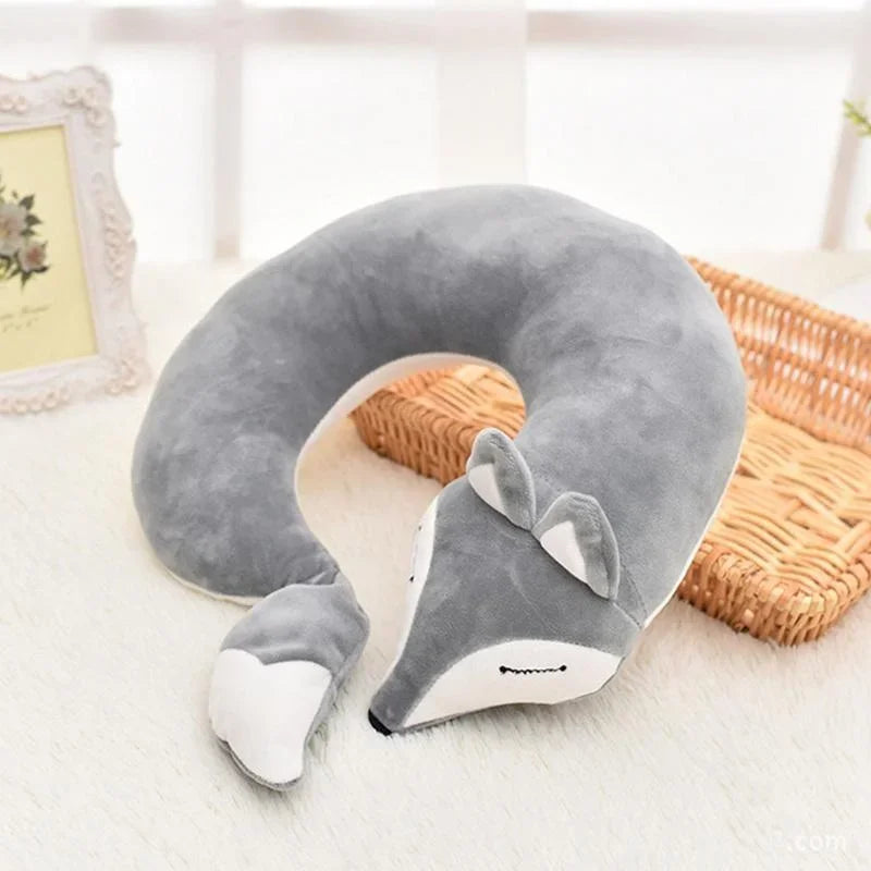 Almohada cervical cómoda para viajes | Diseño de zorro juguetón