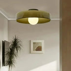Lámpara de techo de cristal estilo escandinavo verde amarillo blanco – Iluminación ambiental para sala de estar y dormitorio