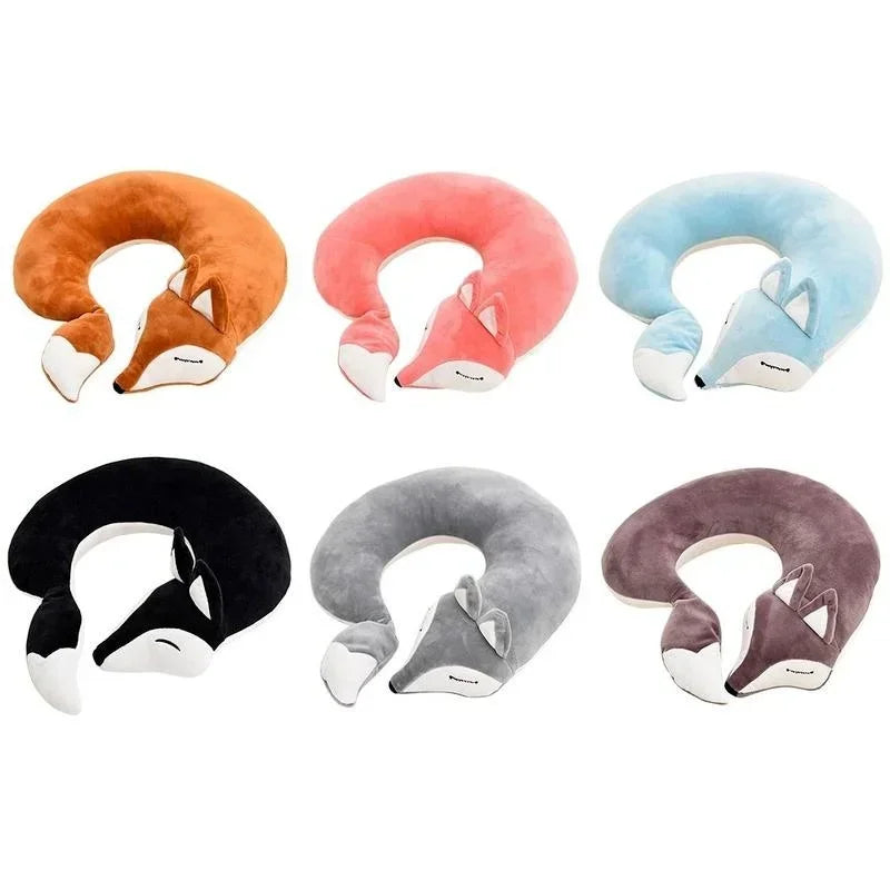 Almohada cervical cómoda para viajes | Diseño de zorro juguetón