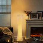Lámpara de pie LED, lámpara de esquina con temporizador ajustable, pantalla de papel tricolor, primavera 2026, decoración del hogar