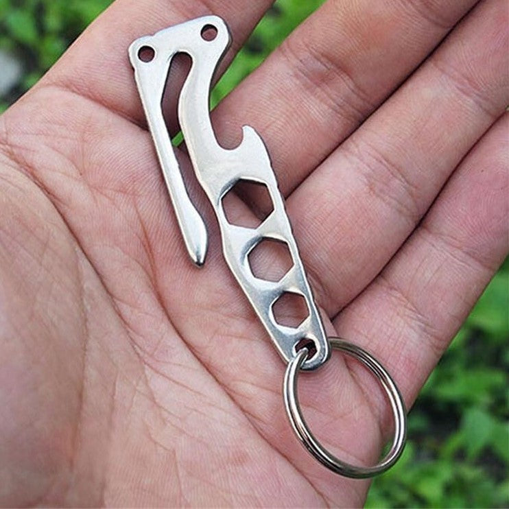 Llave de bolsillo multifuncional para exteriores con llavero