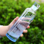 Botella de agua de vidrio resistente al calor con escala de tiempo