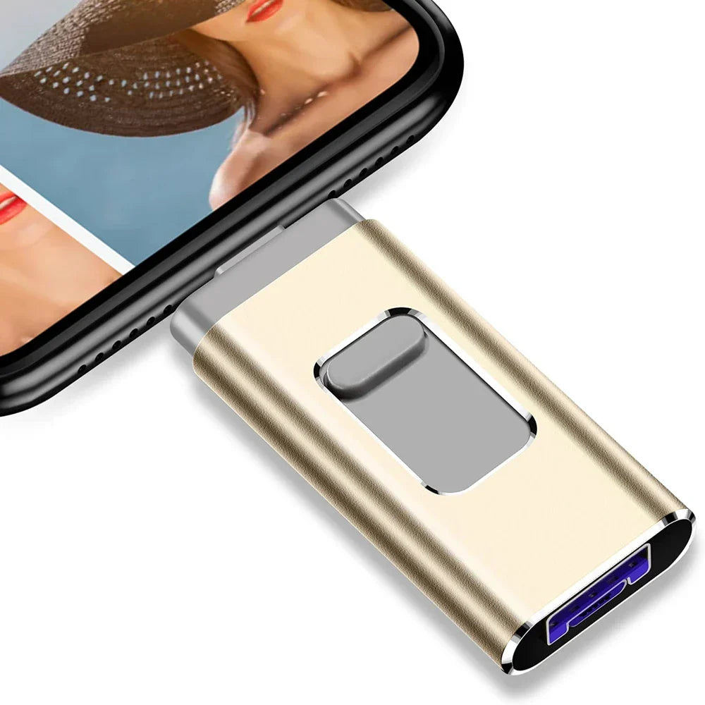 Unidad flash USB 4 en 1 | Dispositivo de almacenamiento OTG multipuerto