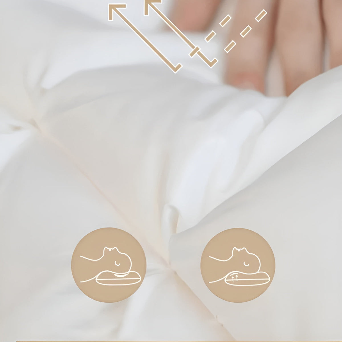 Almohada de plumas de lujo para un sueño reparador – 100% algodón