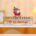 Calendario de Navidad de madera con cuenta regresiva del anciano