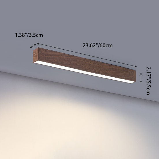 Gang Plafondlamp Hout Langwerpig 60cm 100cm 120cm Ingebouwde LED Lijnlamp Aluminio Hal