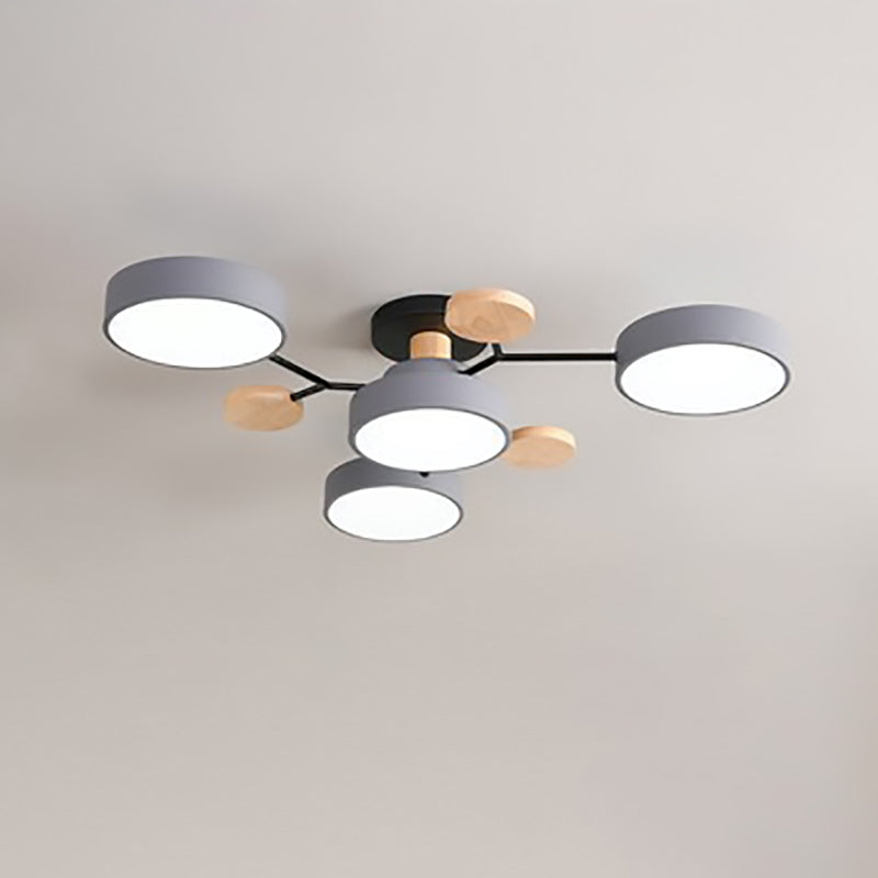 Lámpara de techo LED escandinava de diseño molecular con luz ambiental moderna