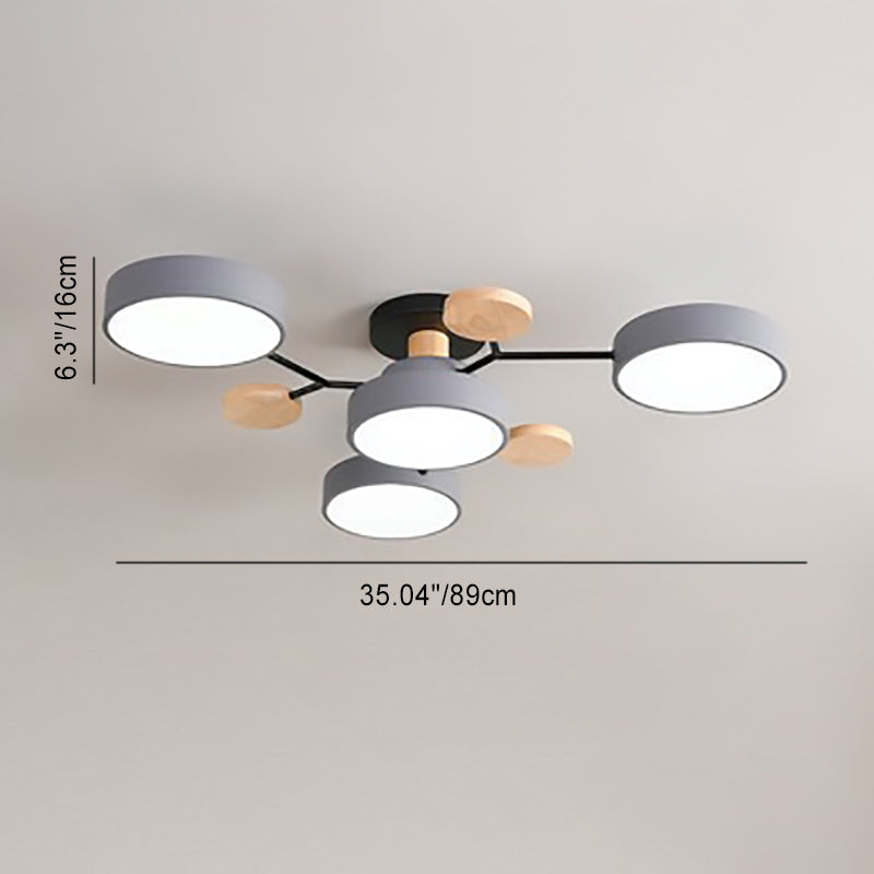 Lámpara de techo LED escandinava de diseño molecular con luz ambiental moderna