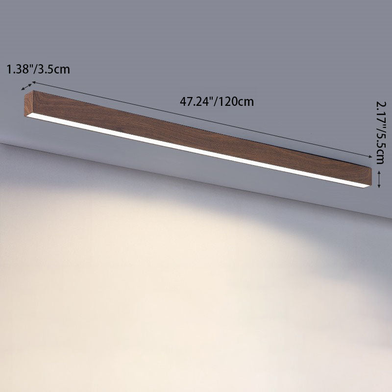 Gang Plafondlamp Hout Langwerpig 60cm 100cm 120cm Ingebouwde LED Lijnlamp Aluminio Hal