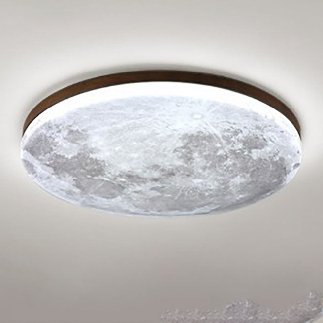 Lámpara de techo LED redonda empotrable Nordic de madera y PVC, 1 luz