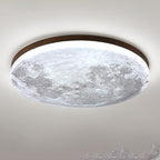 Lámpara de techo LED redonda empotrable Nordic de madera y PVC, 1 luz