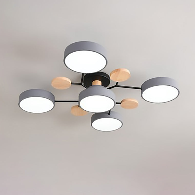 Lámpara de techo LED escandinava de diseño molecular con luz ambiental moderna