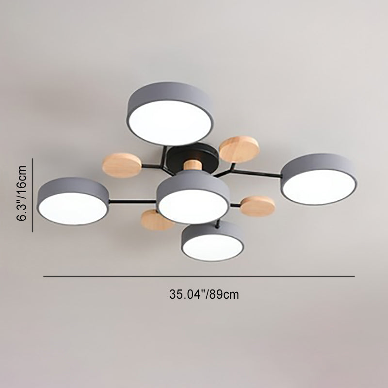 Lámpara de techo LED escandinava de diseño molecular con luz ambiental moderna