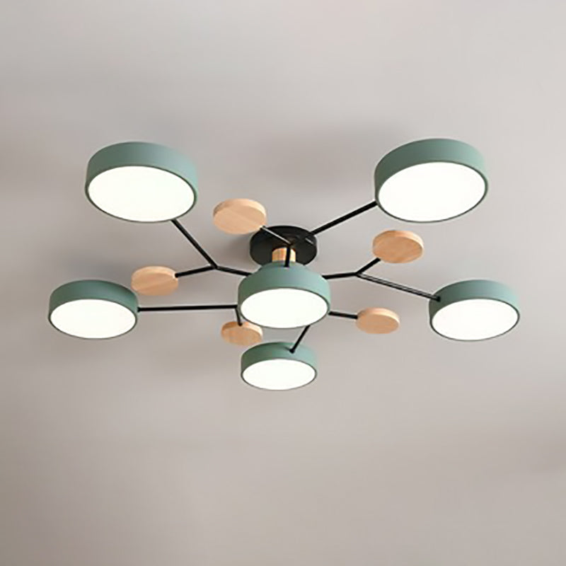 Lámpara de techo LED escandinava de diseño molecular con luz ambiental moderna