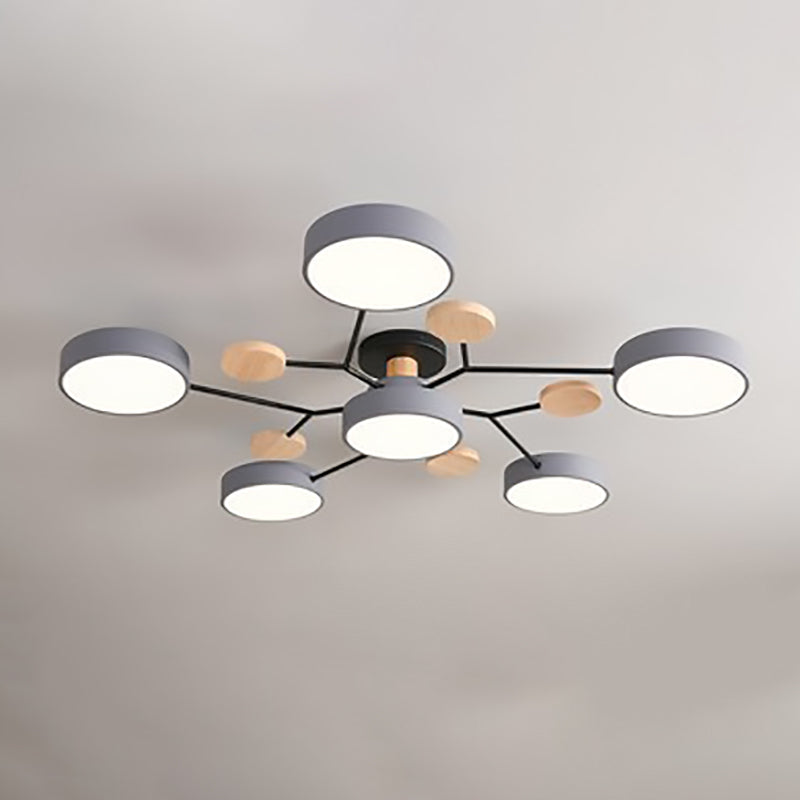 Lámpara de techo LED escandinava de diseño molecular con luz ambiental moderna