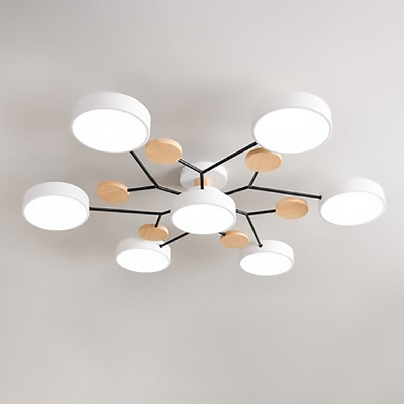 Lámpara de techo LED escandinava de diseño molecular con luz ambiental moderna