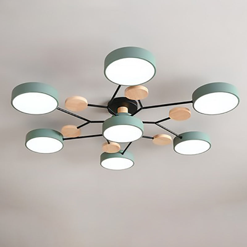 Lámpara de techo LED escandinava de diseño molecular con luz ambiental moderna