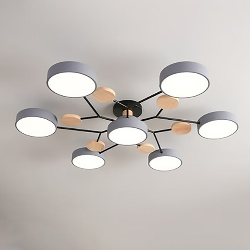 Lámpara de techo LED escandinava de diseño molecular con luz ambiental moderna