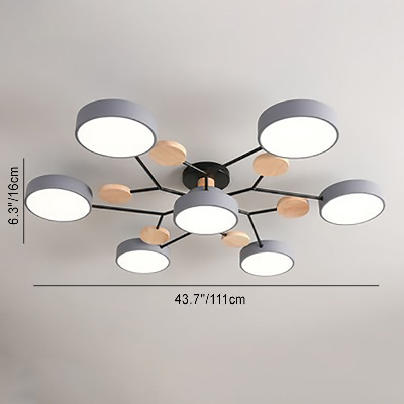 Lámpara de techo LED escandinava de diseño molecular con luz ambiental moderna