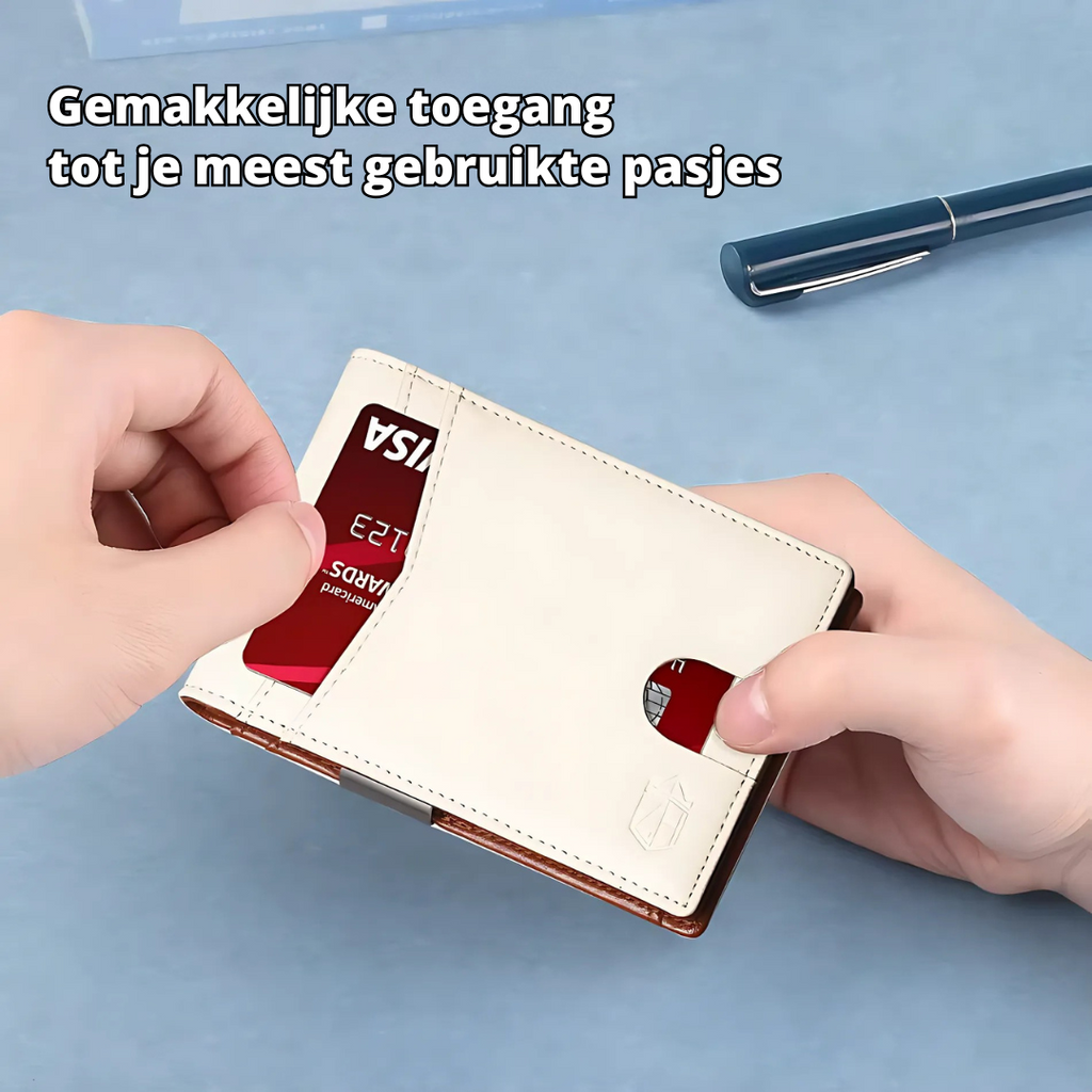 SafeSlim | Cartera de cuero RFID para hombre con diseño ultradelgado | Compacta y segura para uso diario