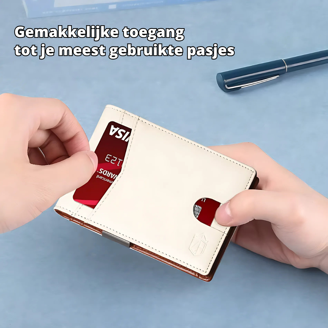 SafeSlim | Cartera de cuero RFID para hombre con diseño ultradelgado | Compacta y segura para uso diario