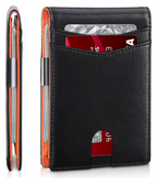 SafeSlim | Cartera de cuero RFID para hombre con diseño ultradelgado | Compacta y segura para uso diario