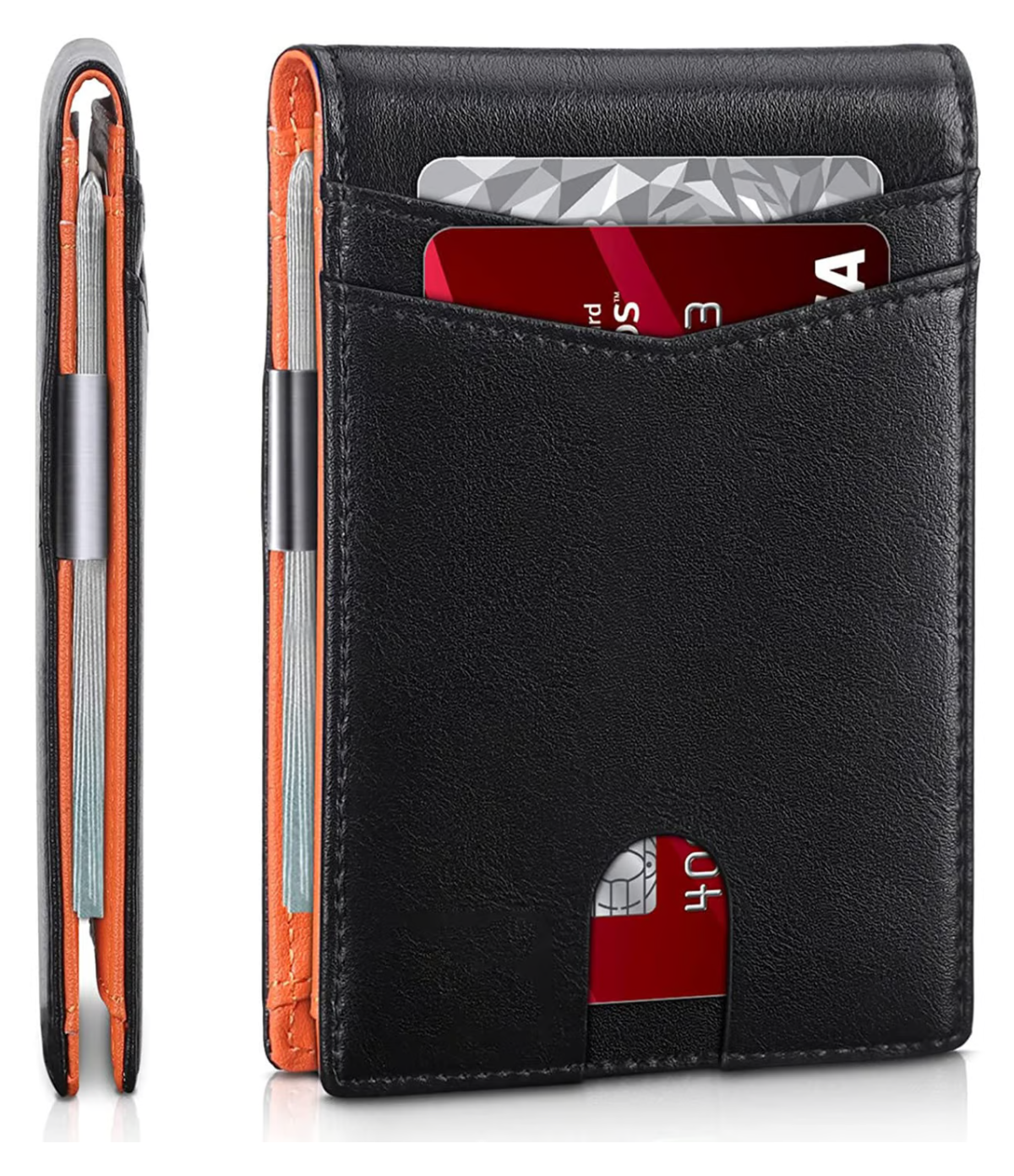 SafeSlim | Cartera de cuero RFID para hombre con diseño ultradelgado | Compacta y segura para uso diario