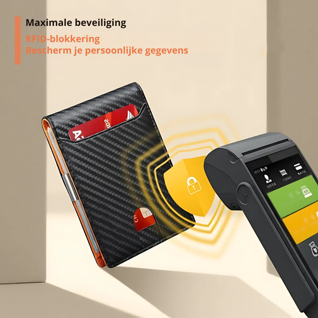 SafeSlim | Cartera de cuero RFID para hombre con diseño ultradelgado | Compacta y segura para uso diario