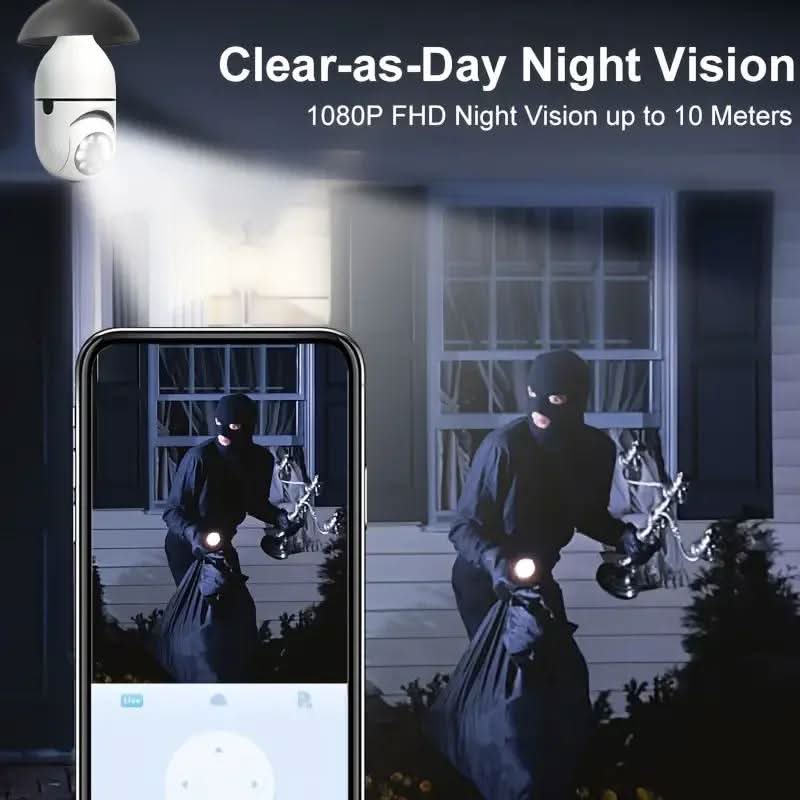 Cámara de vigilancia inteligente con vigilancia nocturna y vigilancia de 360°