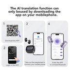 Auriculares inalámbricos de oído abierto con traducción en tiempo real. Traducción de 135 idiomas. Para viajes y oficina. Otoño de 2026.