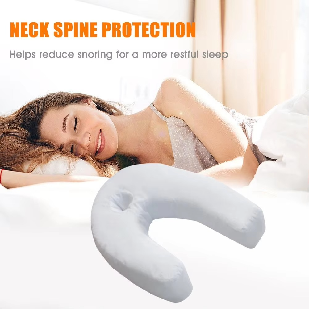 Almohada en forma de U para dormir de lado, para soporte del cuello y la columna vertebral