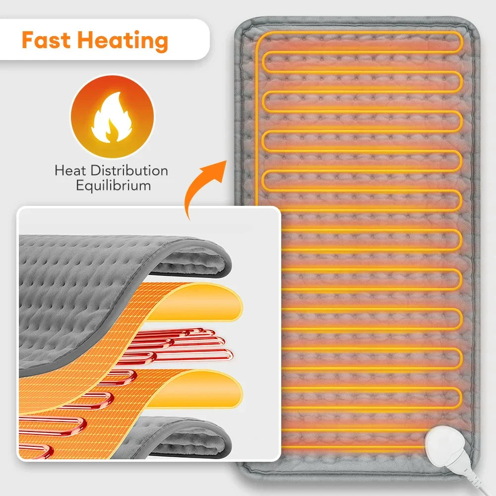 ThermaEase Elektrisches Heizkissen | 9 ajustes de temperatura y 4 modos de temporizador | 30x60cm | Barra de lavado y Schnellheizend | Para Rücken,