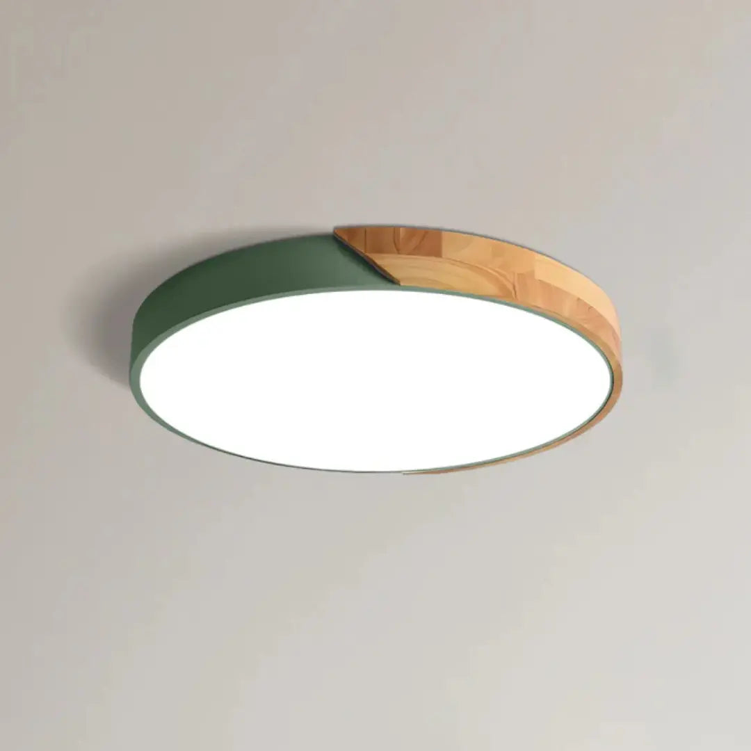 Lámpara de techo LED de madera escandinava: diseño moderno de montaje empotrado para un ambiente acogedor