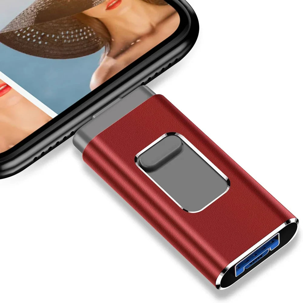 Unidad flash USB 4 en 1 | Dispositivo de almacenamiento OTG multipuerto
