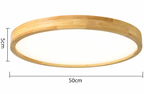 Lámpara de techo LED empotrable redonda ultradelgada de madera maciza nórdica de 1 luz