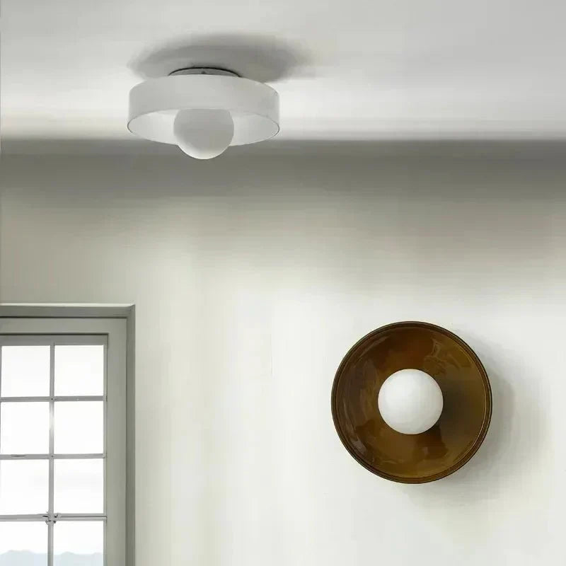 Lámpara de techo de cristal estilo escandinavo verde amarillo blanco – Iluminación ambiental para sala de estar y dormitorio