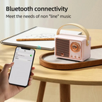 Altavoz Bluetooth inalámbrico de estilo vintage con subwoofer