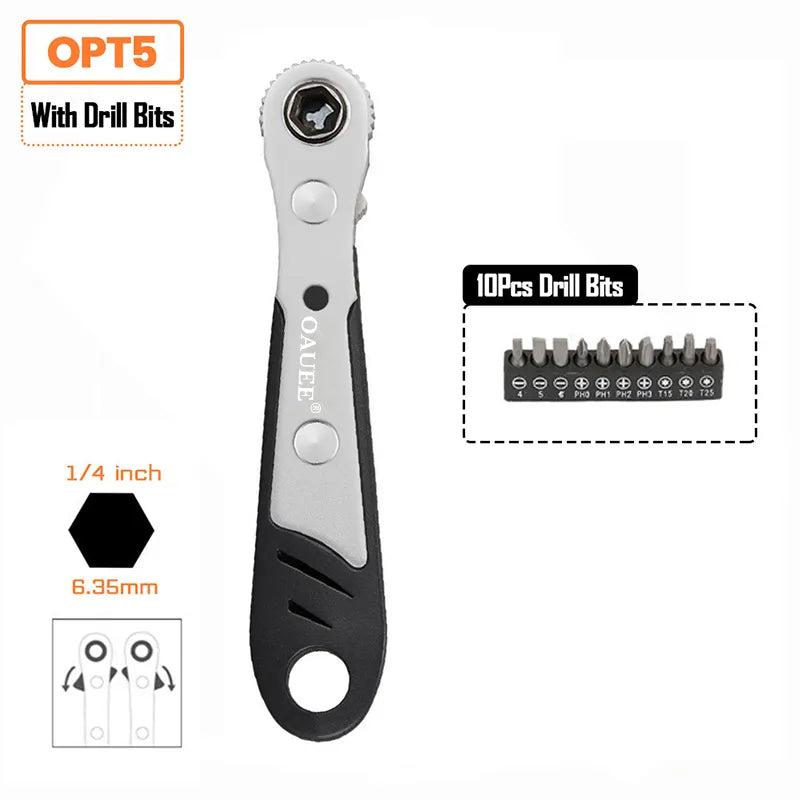 Mini llave de carraca hexagonal de ajuste rápido