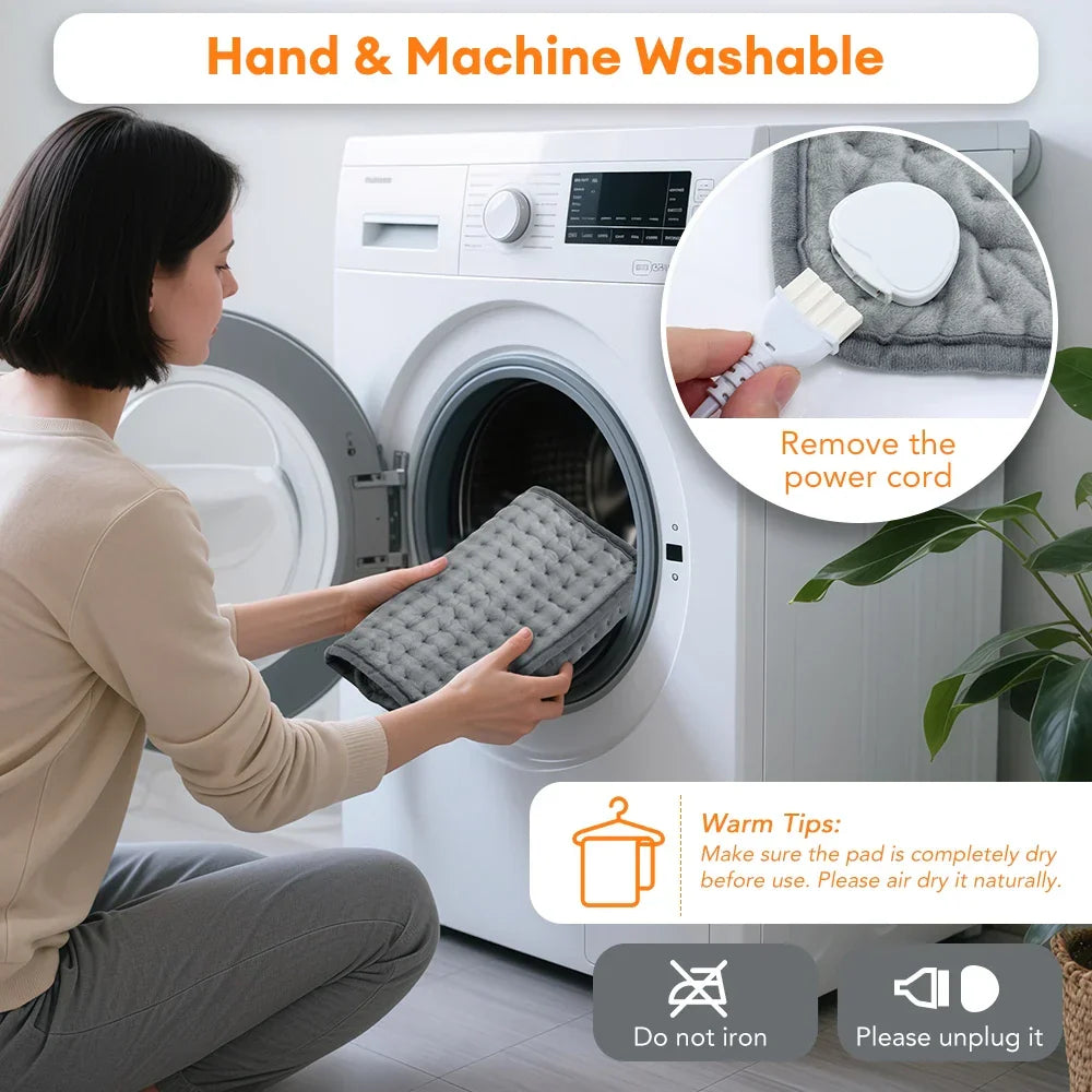 ThermaEase Elektrisches Heizkissen | 9 ajustes de temperatura y 4 modos de temporizador | 30x60cm | Barra de lavado y Schnellheizend | Para Rücken,