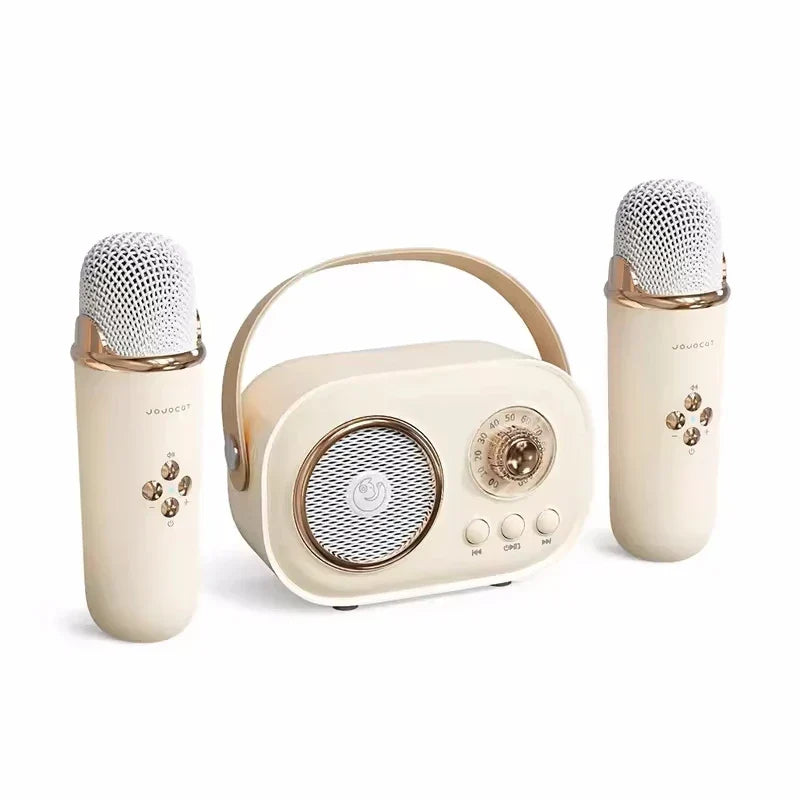 Altavoz portátil Bluetooth para karaoke con micrófono y mini radio FM. Idea de regalo para la vuelta al cole 2025.