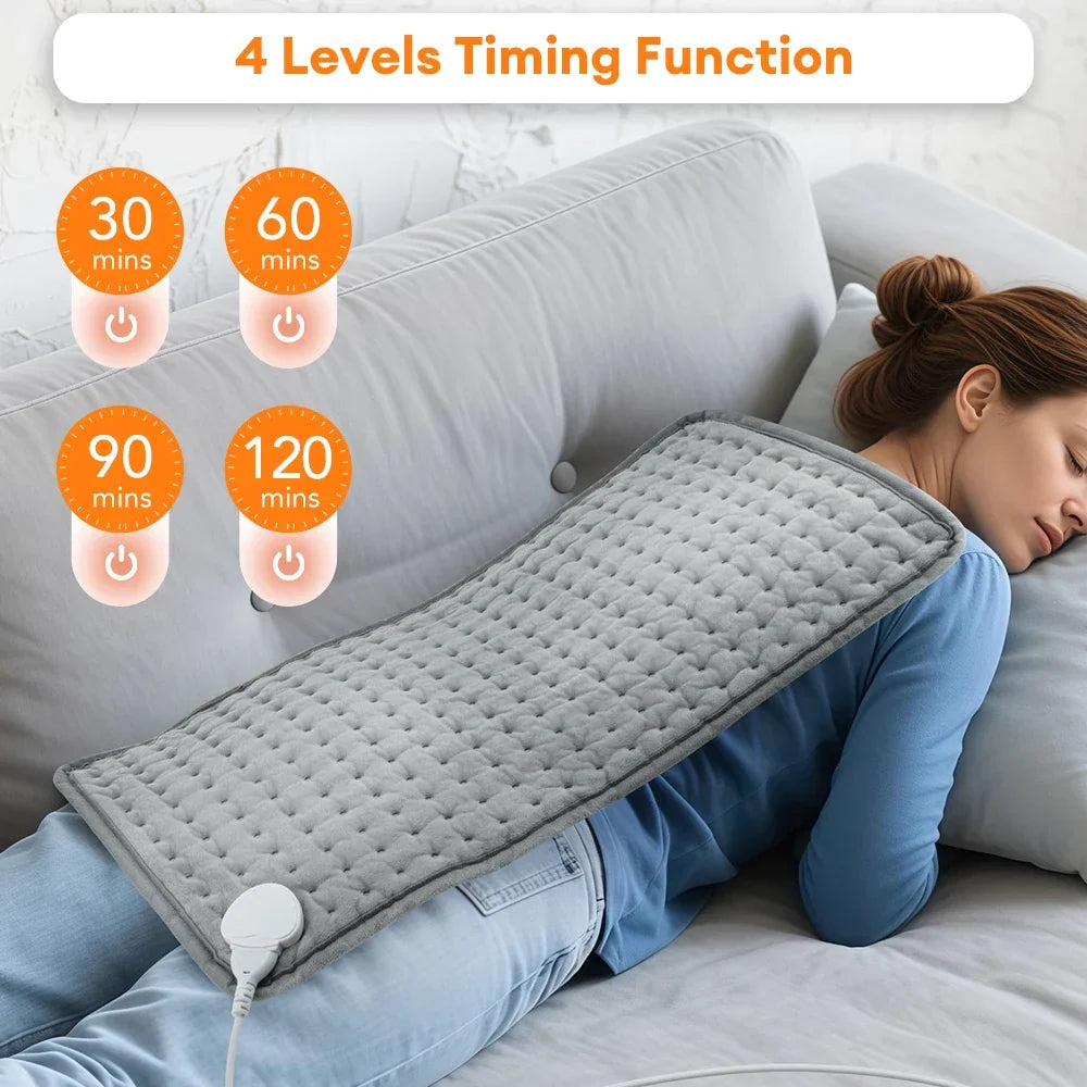 ThermaEase Elektrisches Heizkissen | 9 ajustes de temperatura y 4 modos de temporizador | 30x60cm | Barra de lavado y Schnellheizend | Para Rücken,