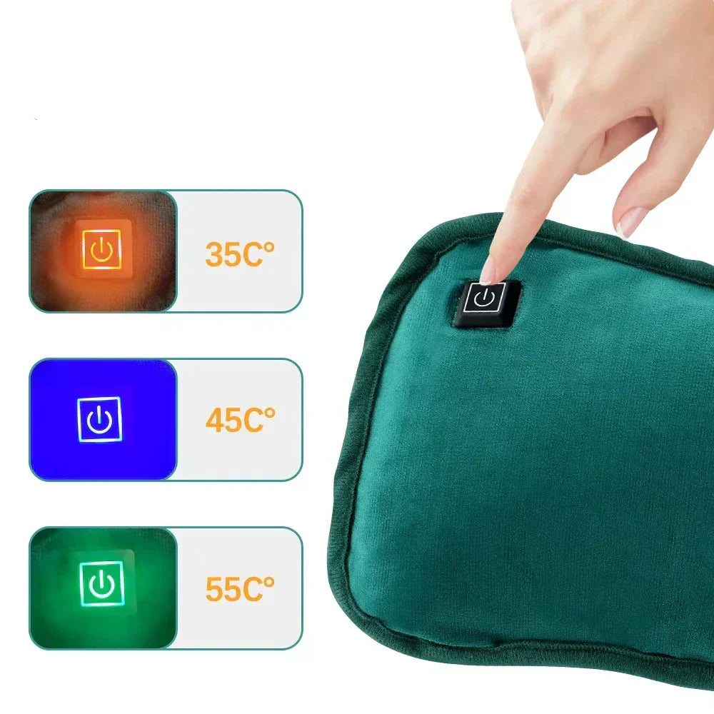 Verwarmbaar USB Kussen 30x20cm Lichtgrijs Groen Calentador de manos Buikkussen Reiskussen