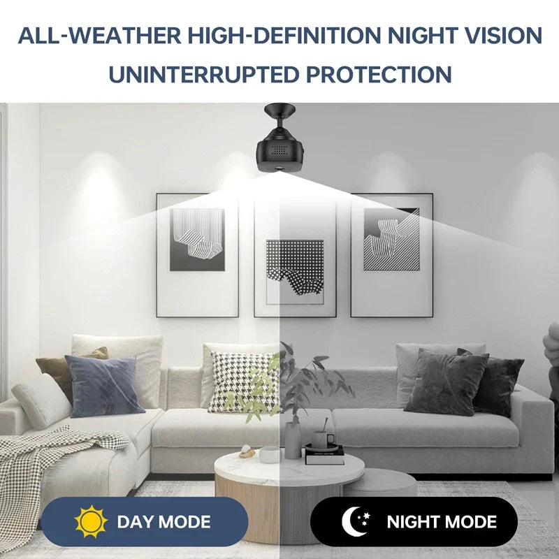 Mini cámara de seguridad HD WiFi con monitor remoto, visión nocturna 1080P, detección de movimiento, hogar inteligente, regalo de otoño de 2025