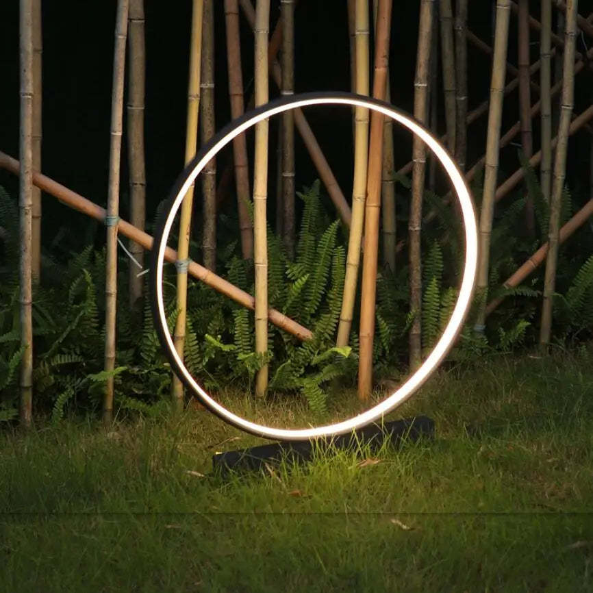 Lámpara de pie circular LED | Diseño moderno de anillo de aluminio