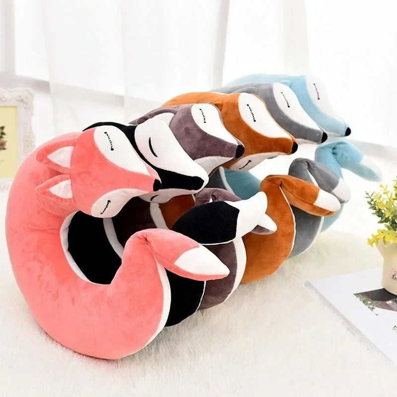 Almohada cervical cómoda para viajes | Diseño de zorro juguetón