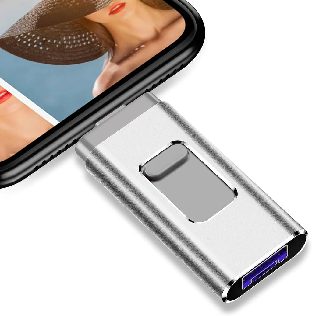 Unidad flash USB 4 en 1 | Dispositivo de almacenamiento OTG multipuerto